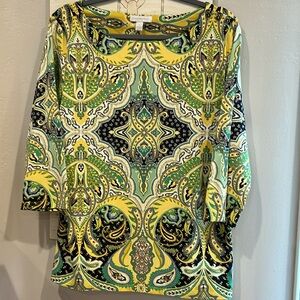 Charter Club Yellow Paisley Blouse